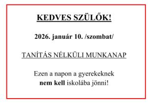 Tanítás nélküli mukanap