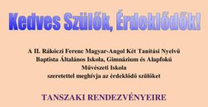 Tanszaki rendezvények 2026