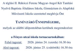 Tanévzáró 2026