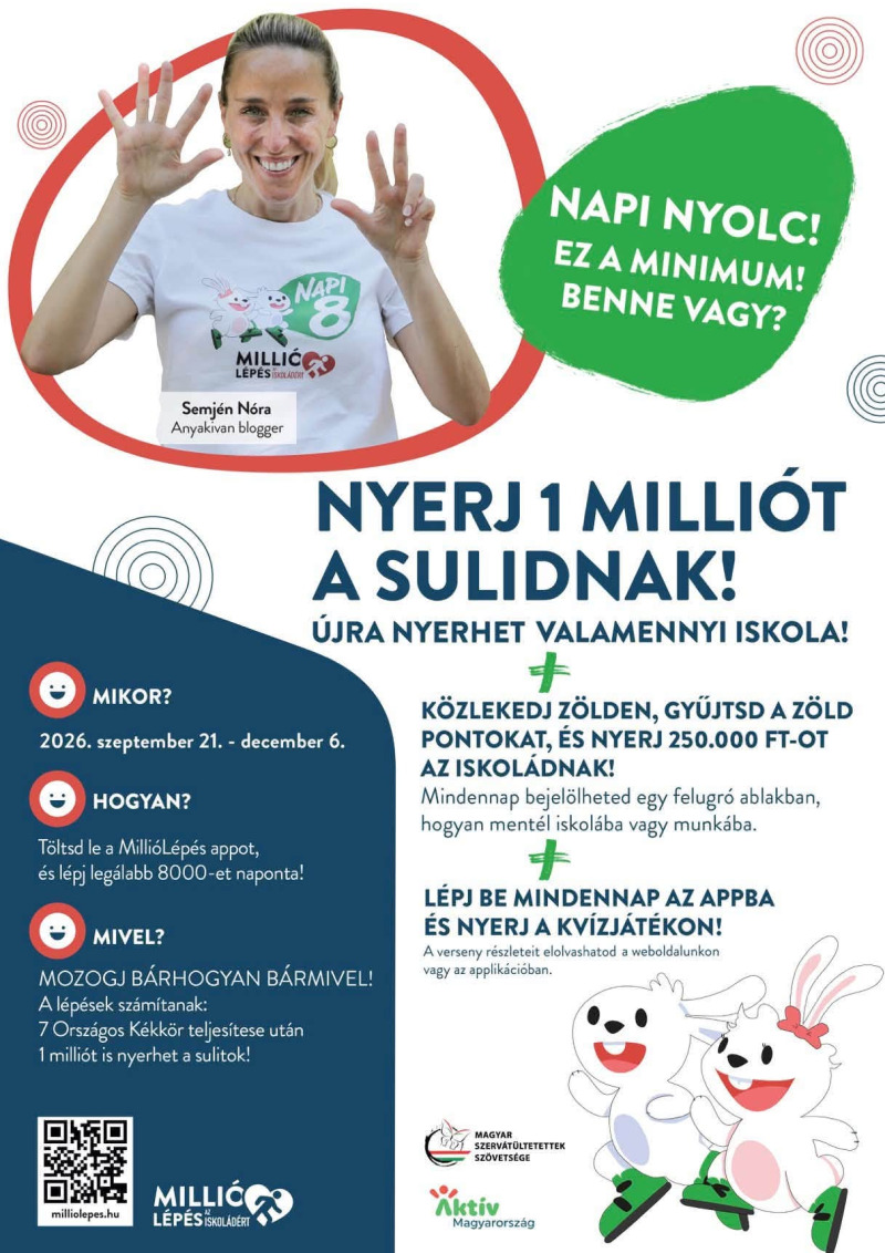 Millió lépés az iskoládért - őszi forduló